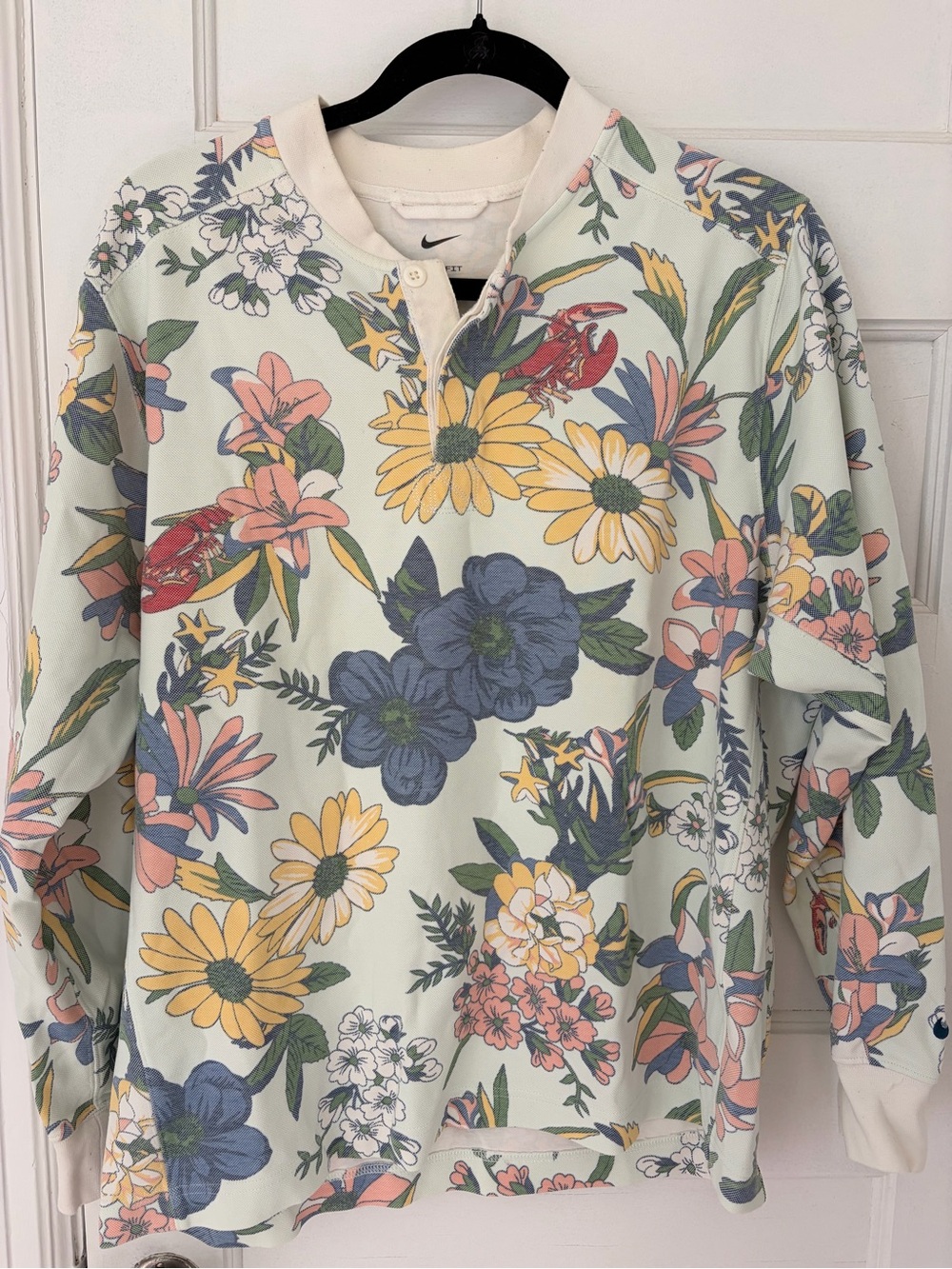 Nike Pastel Floral Crewneck Sweater - Mint Base with Yellow & Blue Blooms